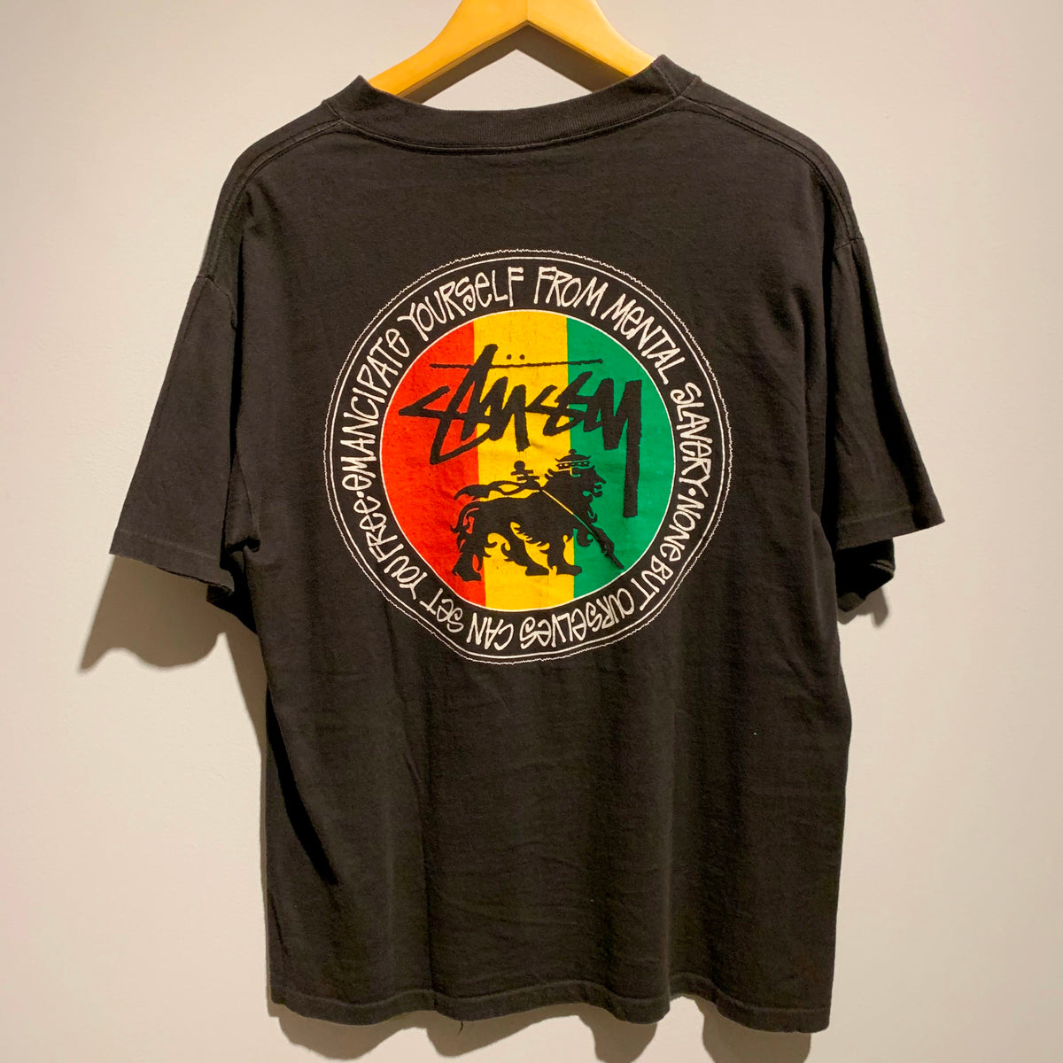 80s 前期 STUSSY USA製 黒タグ ラスタ ライオン Tシャツ 希少 80s 菅田将暉着 OLD STUSSY ラスタ ライオン ヴィンテージtシャツ