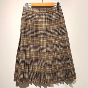 Burberrys/Check Wool  Pleats Skirt