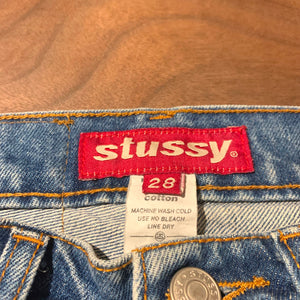 90s STUSSY/Denim Shorts/MADE IN USA/ size 28