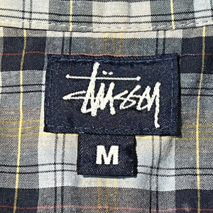 90s Stussy "Half Button S/S Shirt"/Made in USA/ size M
