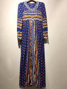 70s floral pettern maxi dress