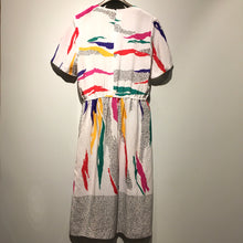 画像をギャラリービューアに読み込む, 80s Damon Ⅱ line art pettern dress/made in USA
