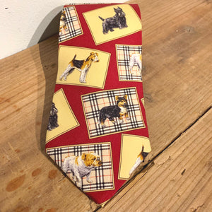 Burberrys/nova check dog silk tie/MADE IN ITALY