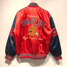 画像をギャラリービューアに読み込む, Milwaukee期design/MLB BRAVES Satin Varsity Jacket/ size L
