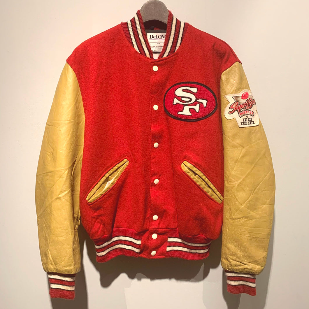 90s DeLONG/NFL SF 49ers/Varsity Jacket/MADE IN USA/ size 42