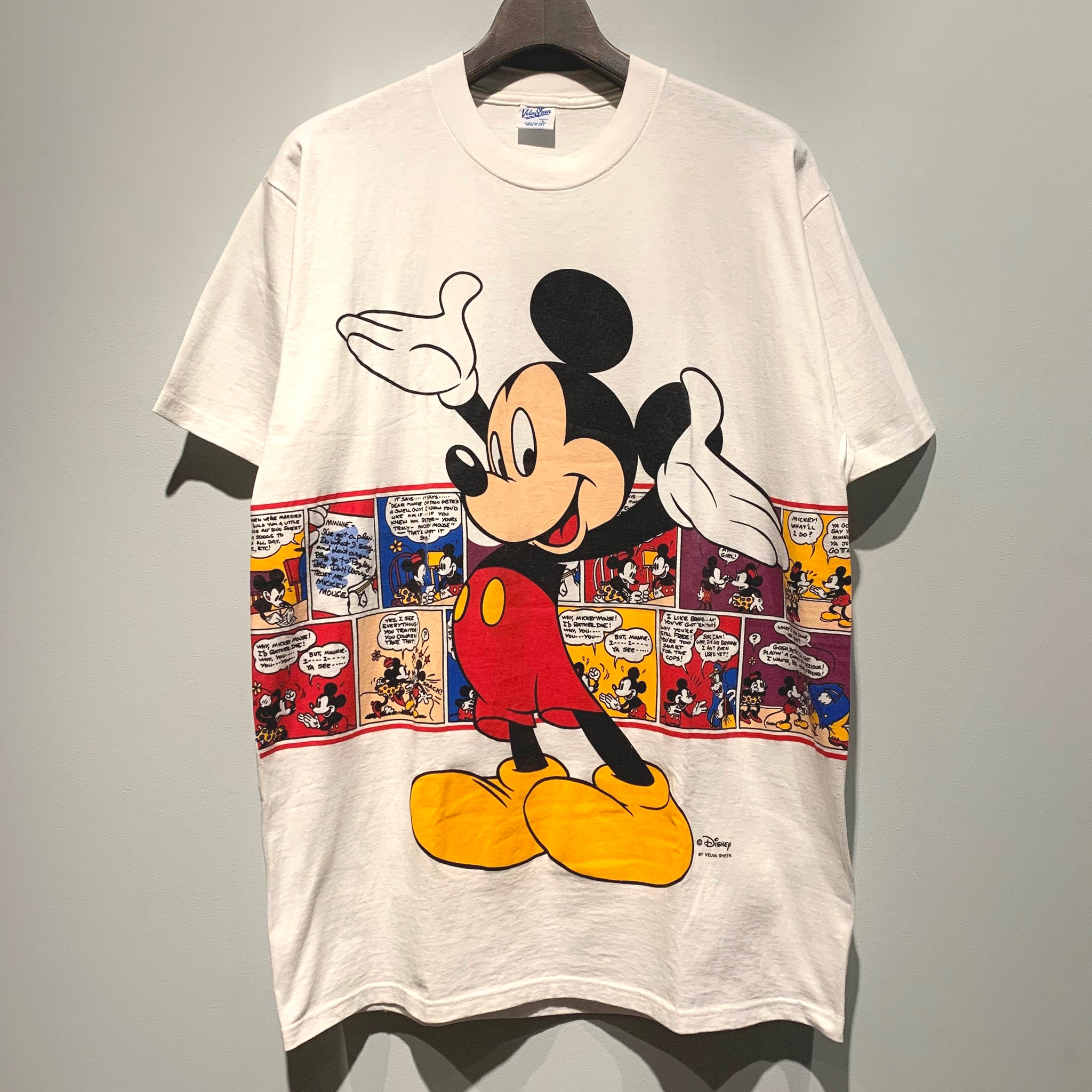 90s Velva Sheen/Mickey Mouse Double Sided T-Shirt/MADE IN USA 