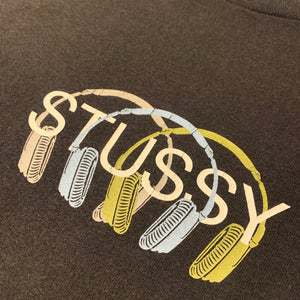 90s-00s stussy/Headphones Logo T-Shirt/MADE IN USA/ size M