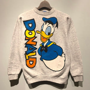 90s Disney/"DONALD DUCK" Double Sided Sweat Shirt/MADE IN USA/ size L