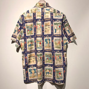 Reyn Spooner/golf pattern BD pullover Shirt/ size M