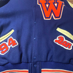 90s DeLONG/Westwood Warriors Varsity Jacket/MADE IN USA/ size 52L