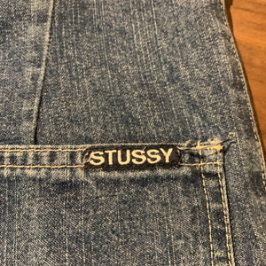 90s STUSSY/Denim Painter Shorts/MADE IN USA/ size 30