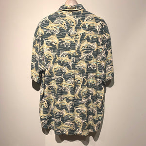 90s Columbia/Marlin pattern RAYON Shirt/ size M