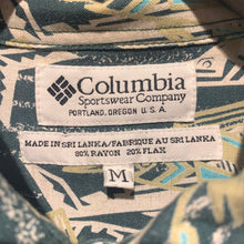 画像をギャラリービューアに読み込む, 90s Columbia/Marlin pattern RAYON Shirt/ size M
