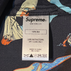 18ss Supreme 筆記体タグ アルファベットシルクシャツ size-S - agedor.ma