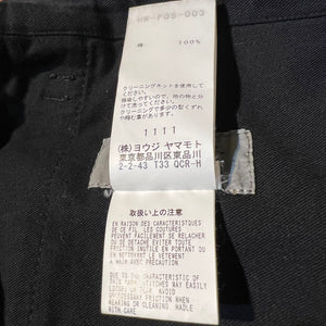18SS Yohji Yamamoto/Front Open Tuck Pants/ size 2