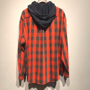 90s VISION STREET WEAR/ "Hooded Flannel Shirt"/MADE IN USA