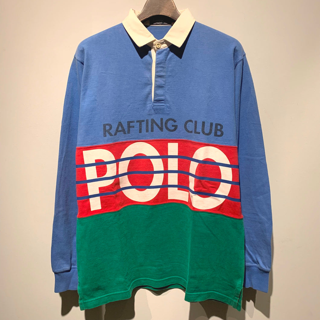 90s POLO Ralph Lauren/OG RAFTING CLUB RUGBY SHIRT/ size L