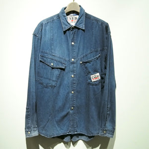GET NAME USED CLASSIC JEANS BY ELIE/denim shirt/ size L