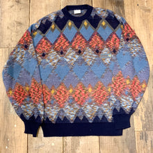 画像をギャラリービューアに読み込む, LEGERE by MCM/argyle wool knit sweater/size M/MADE IN ITALY
