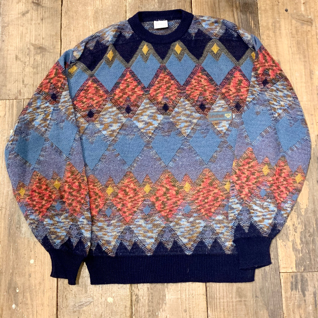 LEGERE by MCM/argyle wool knit sweater/size M/MADE IN ITALY