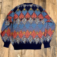 画像をギャラリービューアに読み込む, LEGERE by MCM/argyle wool knit sweater/size M/MADE IN ITALY
