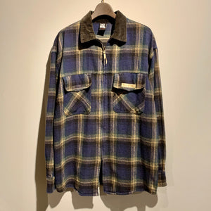 NO FEAR/check zip flannel shirt/size M