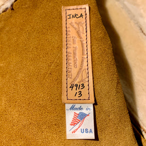 70s/East West/mouton leather jacket/LADIES size 13/TALON ZIP